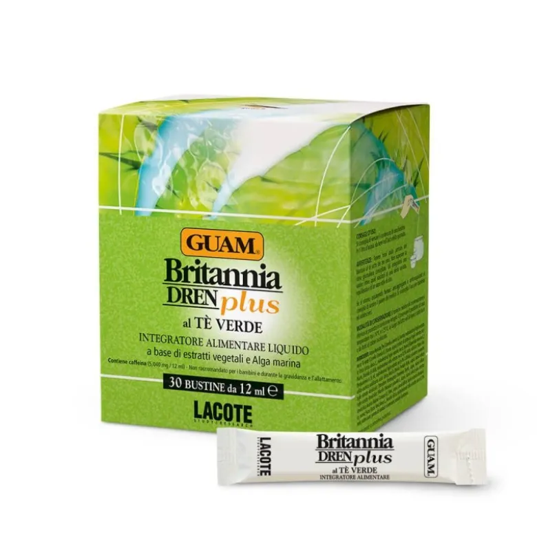 Guam Britannia Dren Plus Integratore Drenante Tè Verde 30 Bustine