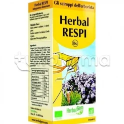 Herbalgem Herbal RESPI per le Vie Respiratorie Flacone Sciroppo 150ml