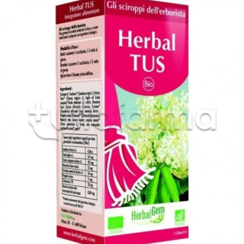Herbalgem Herbal TUS per la Gola Flacone Sciroppo 150ml