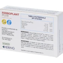 Hering Ferroplant Plus Integratore Di Ferro 30 Compresse