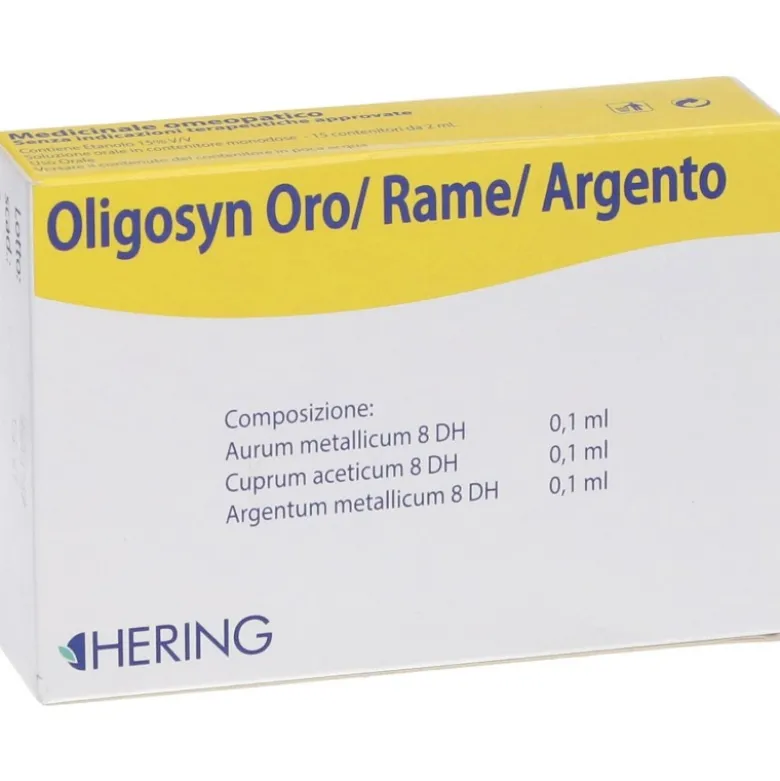 Hering Oligosyn Oro Rame Argento Oligoelementi 15 Fiale da 2ml
