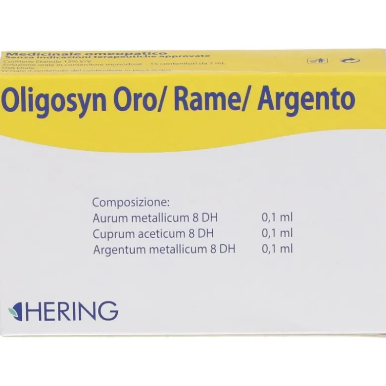 Hering Oligosyn Oro Rame Argento Oligoelementi 15 Fiale da 2ml