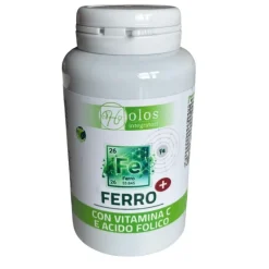 Holos Ferro + Integratore Alimentare con Vitamina C e Acido Folico 100 Capsule