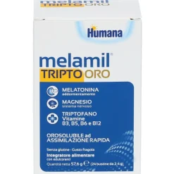 Humana Melamil Tripto Oro Integratore per Sonno dei Bambini 24 Bustine