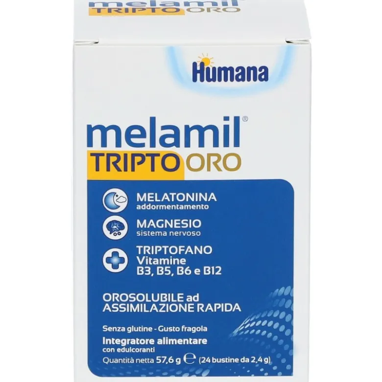 Humana Melamil Tripto Oro Integratore per Sonno dei Bambini 24 Bustine