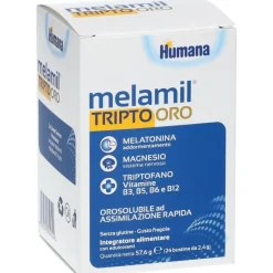 Humana Melamil Tripto Oro Integratore per Sonno dei Bambini 24 Bustine