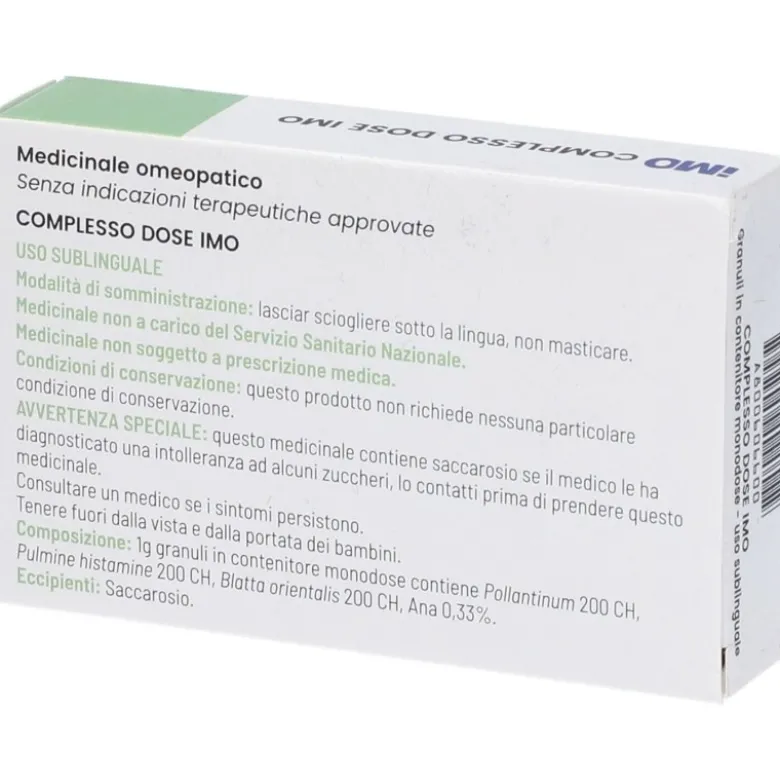 Imo Complesso Dose Rimedio Omeopatico per Pollinosi 4 Tubi Globuli