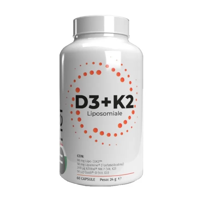 Inner D3+K2 Liposomiale Vitamina D3 2000 UI K2 MK-7 60 Capsule