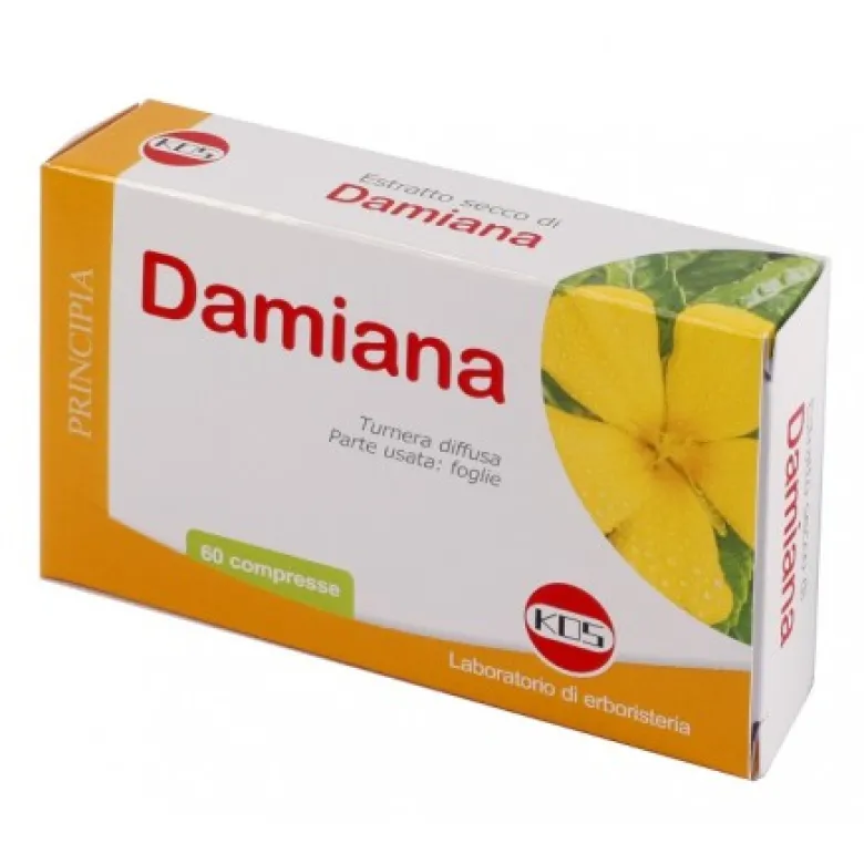 Kos Damiana Integratore per Stanchezza Fisica e Mentale 60 Compresse