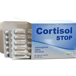 Larix Cortisol Stop Ashwagandha per Stress e Stanchezza Mentale60 Capsule