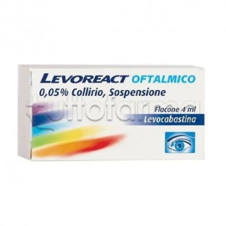 Levoreact Collirio Oftalmico 4 ml 0,5 mg per Occhi Allergici