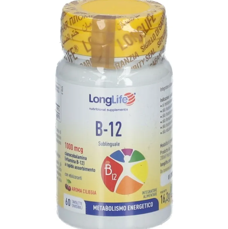 Longlife B12 1000mcg Integratore con Vitamina B 60 Tavolette