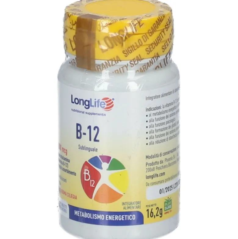Longlife B12 1000mcg Integratore con Vitamina B 60 Tavolette