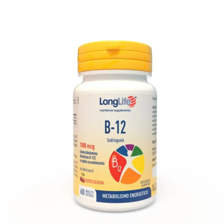 Longlife B12 1000mcg Integratore con Vitamina B 60 Tavolette