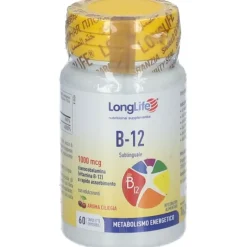 Longlife B12 1000mcg Integratore con Vitamina B 60 Tavolette