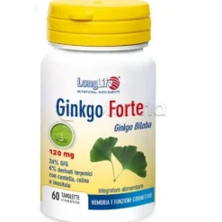 LongLife Ginkgo Forte Integratore per Memoria e Concentrazioni 60 Tavolette