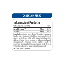 Long Life Iron Active Integratore di Ferro e Vitamina C 60 Tavolette