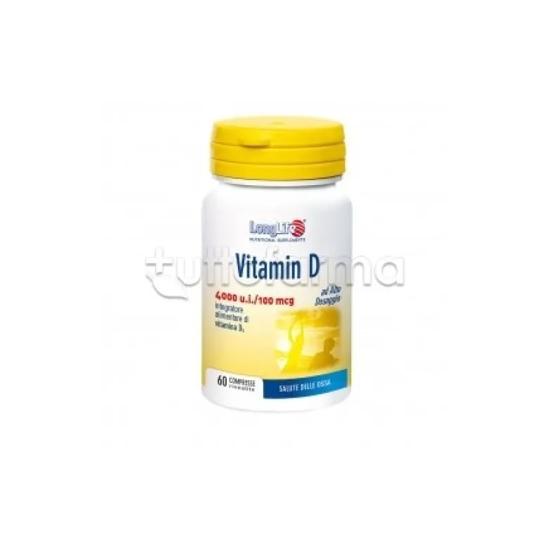 Longlife Vitamin D 4000 UI Integratore di Vitamina D 60 Compresse