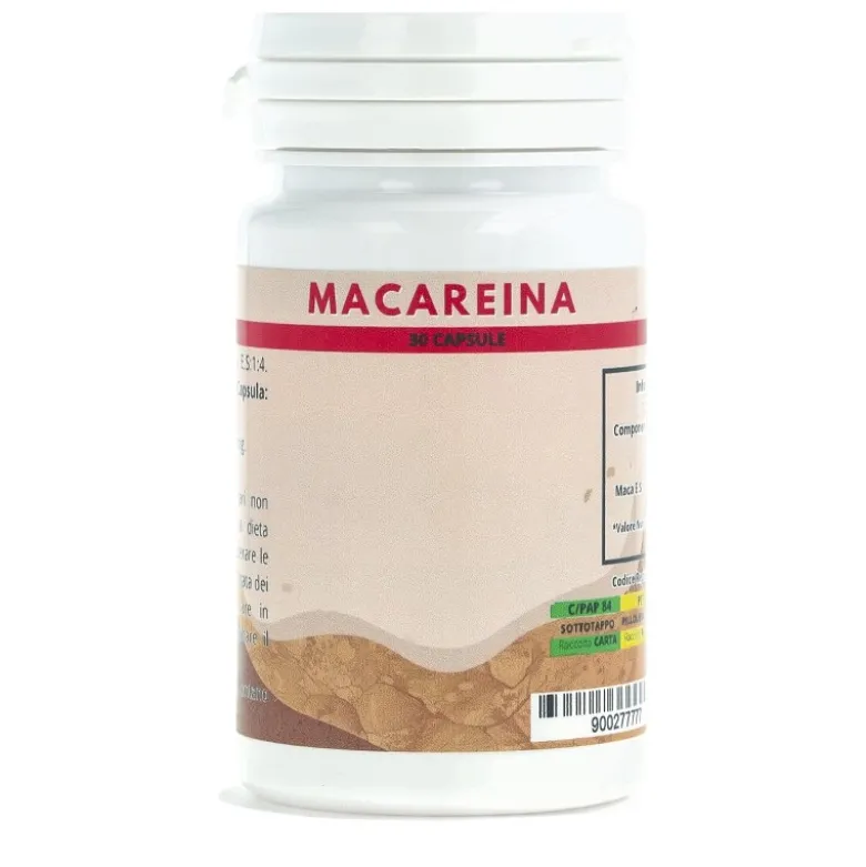 Macareina Integratore Maca 300 mg Tonico Adattogeno 30 Capsule