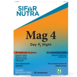 Mag 4 Day & Night Integratore di Magnesio e Vitamina B6 30 Compresse Giorno + 30 Notte