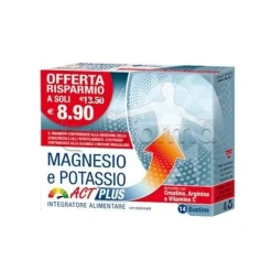 Magnesio e Potassio Act Plus Integratore Ricostituente 14 Bustine