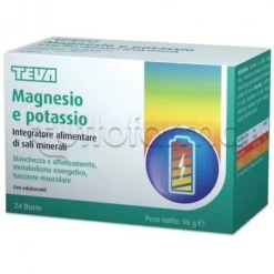 Magnesio e Potassio Plus Integratore Sali Minerali Equivalente Polase Plus 24 Bustine