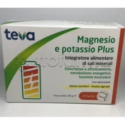 Magnesio e Potassio Plus Integratore Sali Minerali Equivalente Polase Plus 24 Bustine