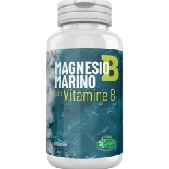 Magnesio Marino B Integratore con Vitamine B per Energia, Sistema Nervoso e Muscoli 60 Capsule Vegetali