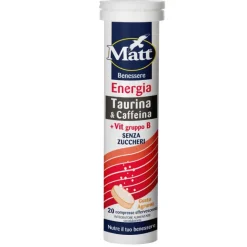 Matt Benessere Energia Taurina & Caffeina per Energia e Concentrazione 20 Compresse