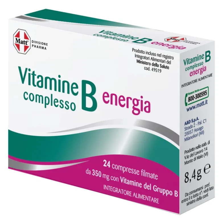 Matt Pharma Complesso Completo B Energia per Energia e Benessere 24 Compresse