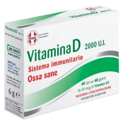 Matt Pharma Vitamina D Integratore per Ossa, Immunità e Muscoli 60 Compresse
