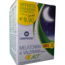 Melatonina Act + Forte 5 Complex e Valeriana Integratore 60 Compresse