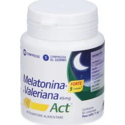 Melatonina Act + Forte 5 Complex e Valeriana Integratore 60 Compresse