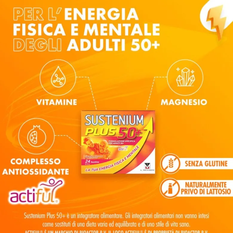 Menarini Sustenium Plus 50+ Integratore Energizzante 24 Bustine
