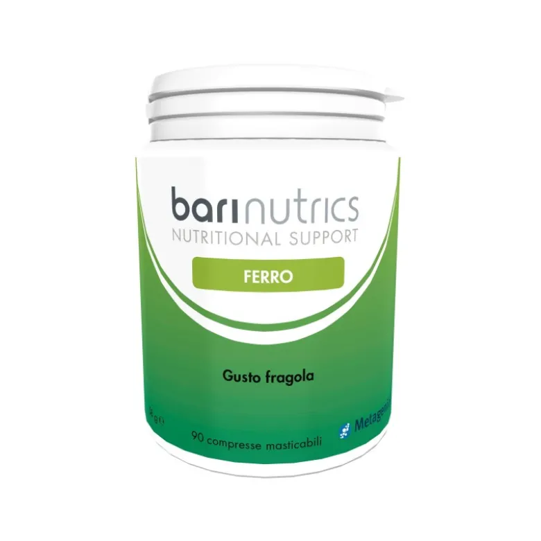 Metagenics Barinutrics Ferro Integratore con Ferro Gusto Fragola 90 Compresse Masticabili