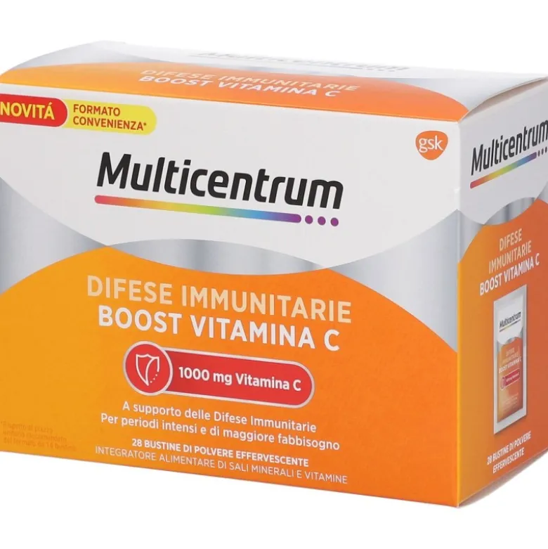 Multicentrum Difese Immunitarie Integratore di Vitamina C Formato Convenienza 28 Bustine