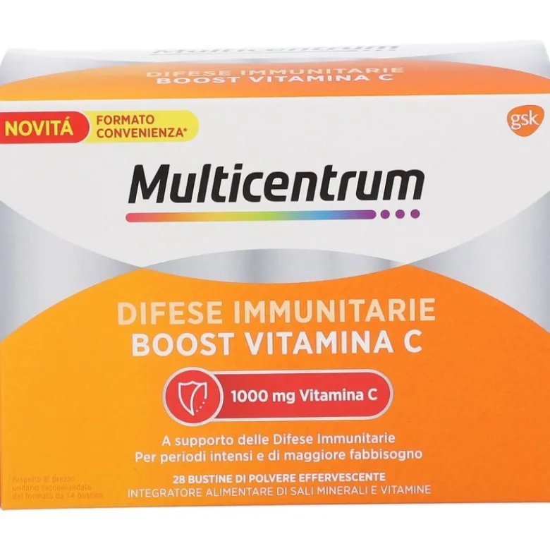 Multicentrum Difese Immunitarie Integratore di Vitamina C Formato Convenienza 28 Bustine