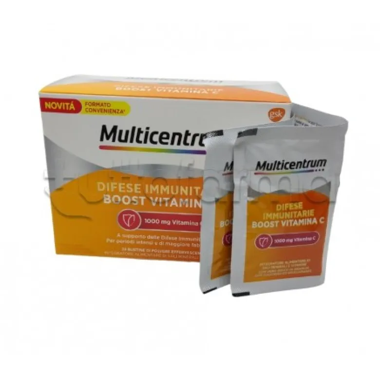 Multicentrum Difese Immunitarie Integratore di Vitamina C Formato Convenienza 28 Bustine