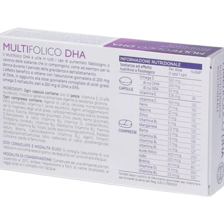 Multifolico DHA Integratore per Gravidanza e Allattamento 60 Capsule