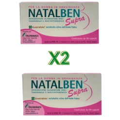 Natalben Supra Integratore per Donna in Gravidanza supporto completo gravidanza 2x90 capsule molli