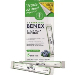 Natural Benex Bevibile Integratore Drenante per Circolazione 15 Stick Taglio Prezzo