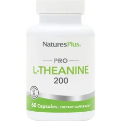 Natures Plus L-Teanina 200 mg Integratore per Calma e Concentrazione 60 Capsule