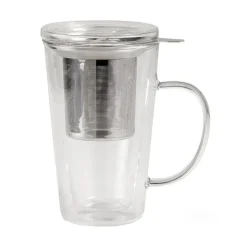 Neavita Infusiera Vetro Doppia Parete con Filtro Acciaio 300 ml
