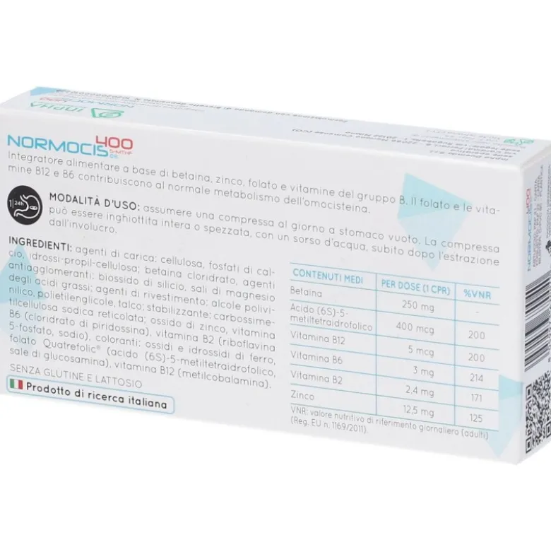 Normocis 400 Integratore per Controllo Omocisteina 30 Compresse