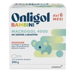Onligol Bambini Macrogol 4000 Lassativo dai 6 Mesi Polvere 200g con Dosatore