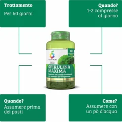 Optima Naturals Colours Of Life Spirulina Maxima Integratore per Stress 120 Compresse