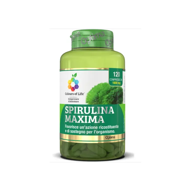 Optima Naturals Colours Of Life Spirulina Maxima Integratore per Stress 120 Compresse