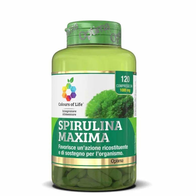 Optima Naturals Colours Of Life Spirulina Maxima Integratore per Stress 120 Compresse