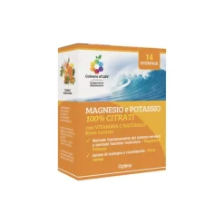 Optima Naturals Colours Of Life Magnesio e Potassio Vitamina C Integratore Ricostituente 14 Stick