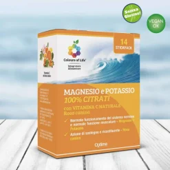 Optima Naturals Colours Of Life Magnesio e Potassio Vitamina C Integratore Ricostituente 14 Stick